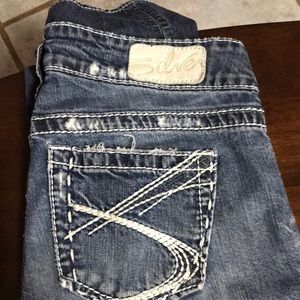 Ladies silver jeans